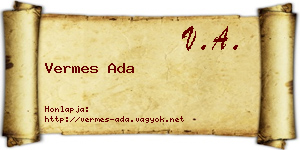 Vermes Ada névjegykártya